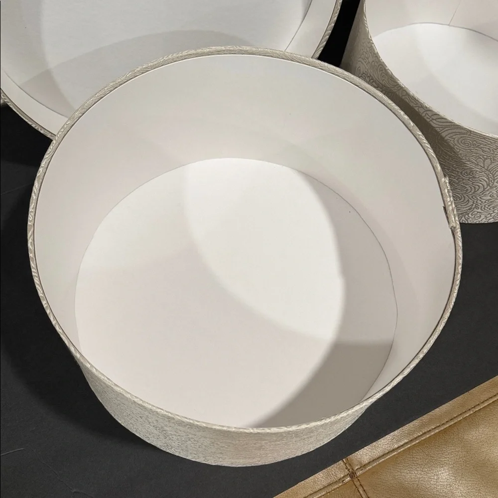 Fabric covered Round Nesting Storage/Gift Boxes - Picture 3 of 8